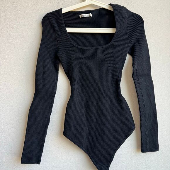 Style Bundle Abercrombie Quince Express Tip Bodysuit Black Brown Size Small - Picture 8 of 9